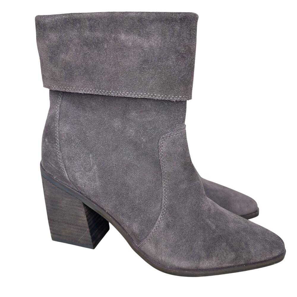 Blondo Sinner Block Heel Cuff Boots Waterproof Brown Suede Womens Size 8.5